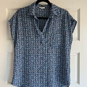 Blue Patterned Women's Top